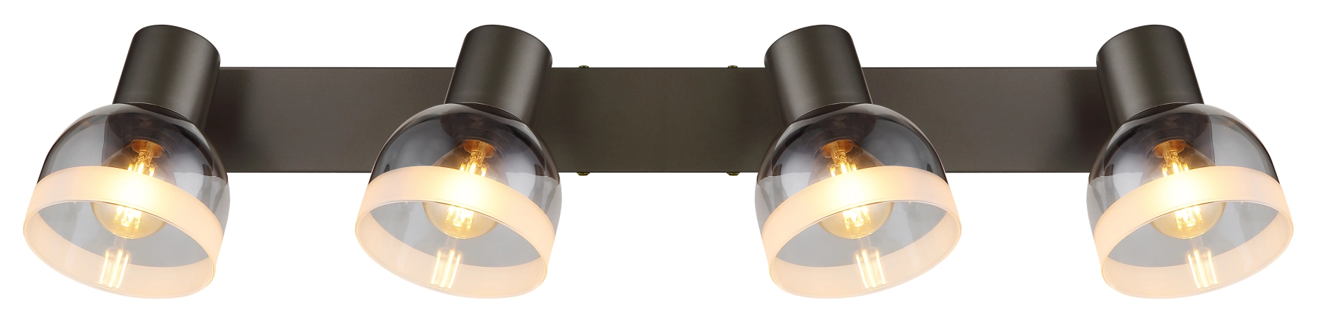 Produktbild: KAIRO Deckenstrahler 4-flammig, Metall schwarz-chrom matt mit rauchfarbenem Glas, warmes Licht; Hersteller Globo Handels GmbH, Artikel 54048-4