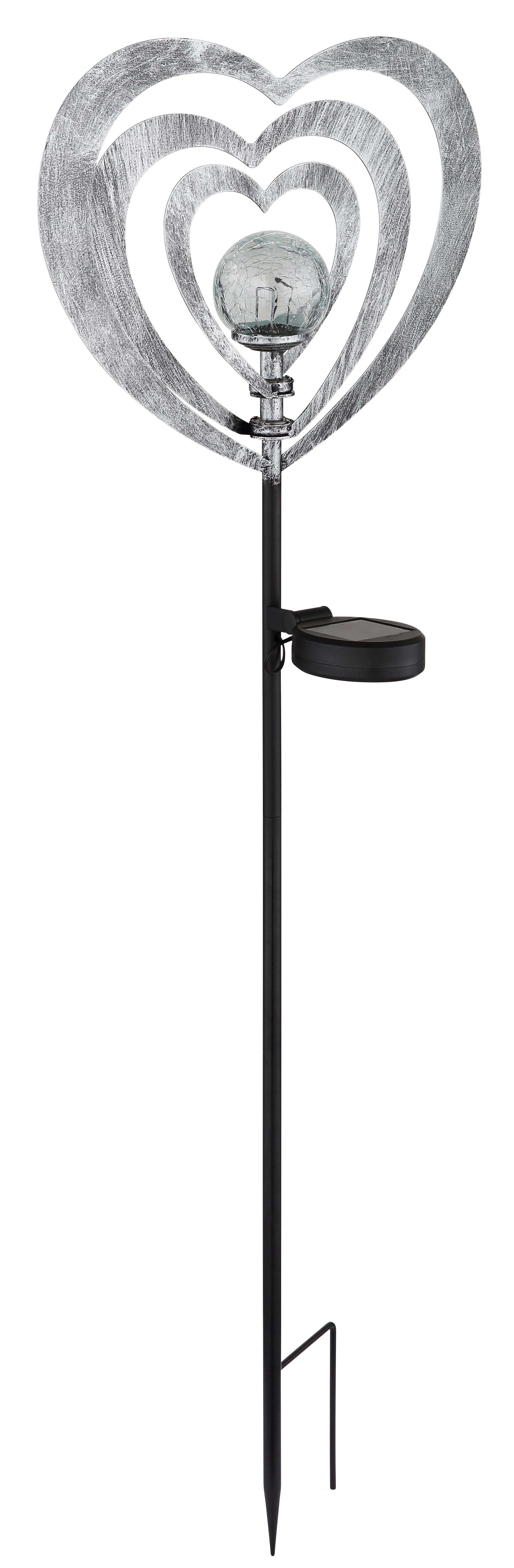 SOLARLEUCHTE METALL SILBERGRAU, 1XLED