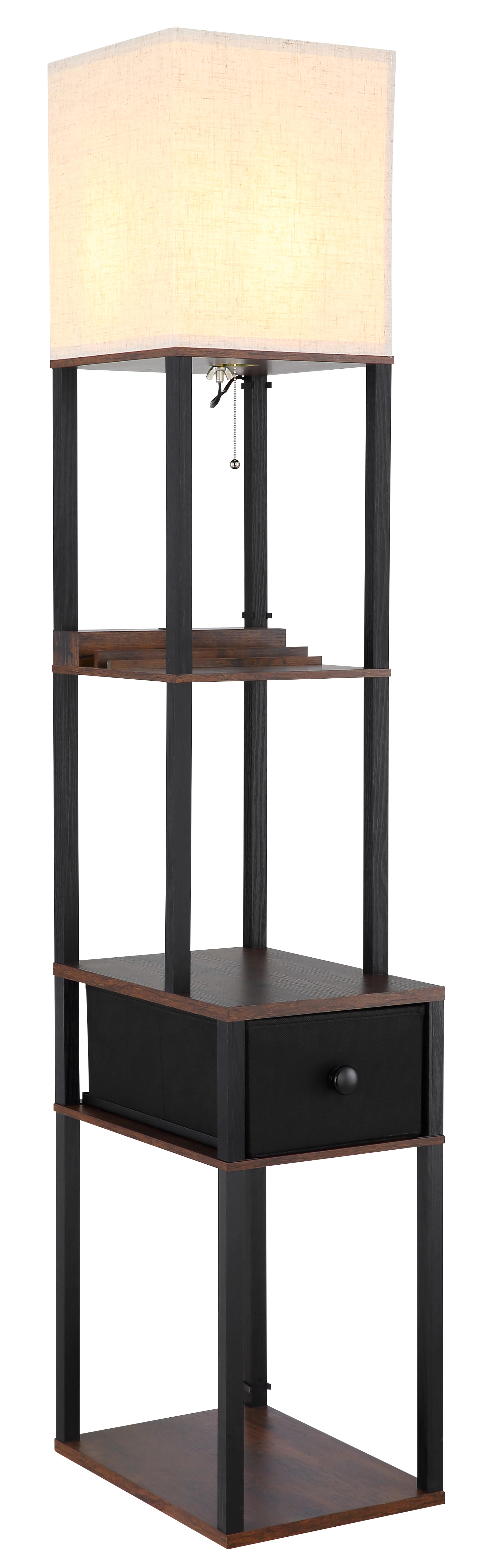 STEHLEUCHTE MDF BRAUN, 1XE27
