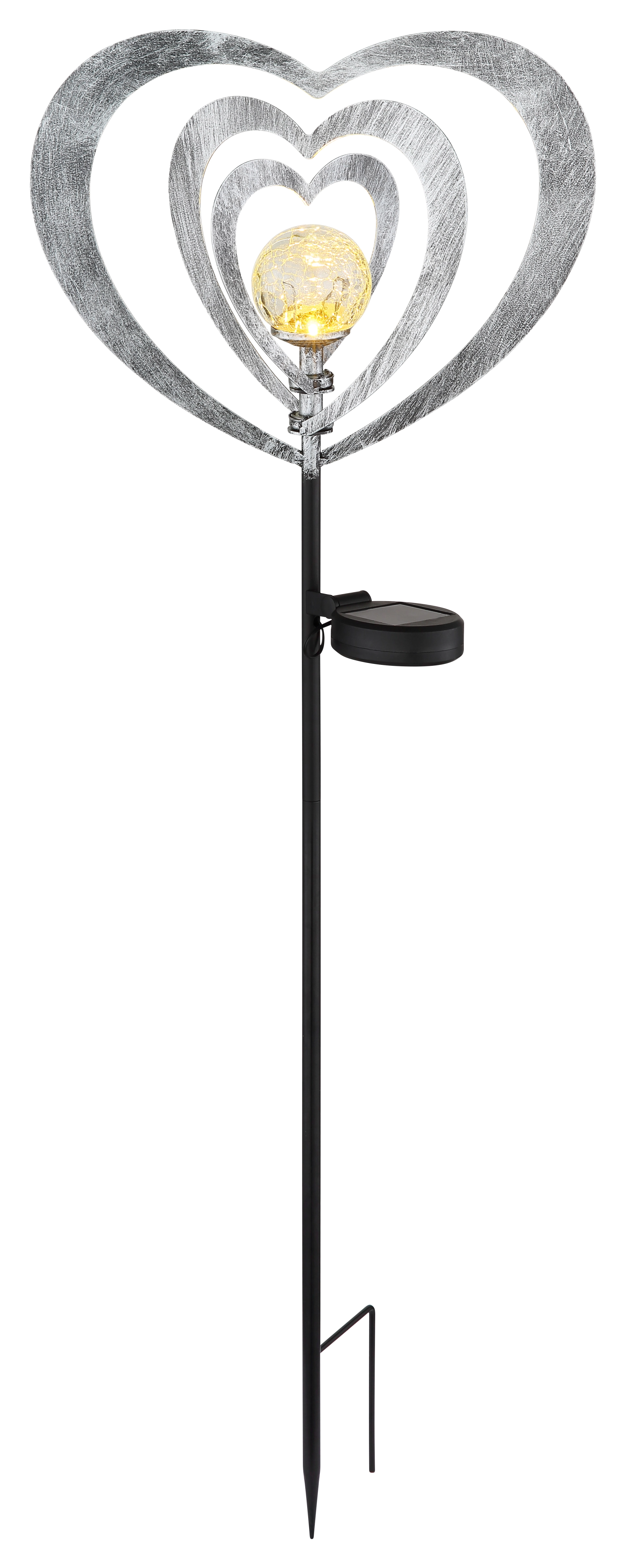 SOLARLEUCHTE METALL SILBERGRAU, 1XLED