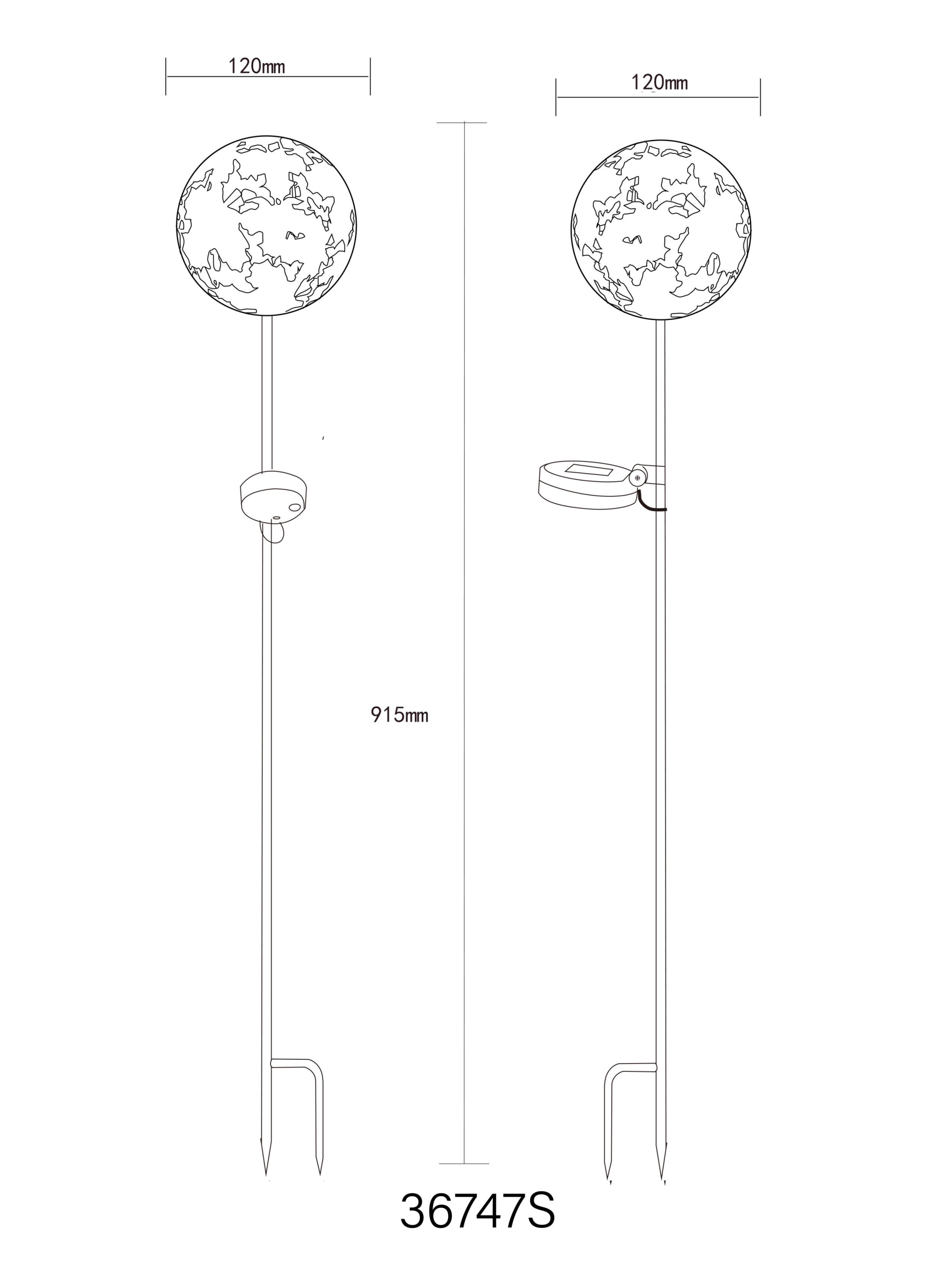 SOLARLEUCHTE METALL SILBERGRAU, 1XLED