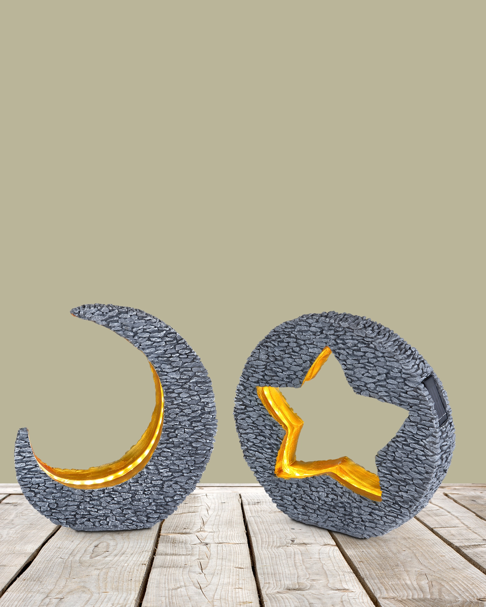 SOLARLEUCHTE KUNSTSTOFF STEINGRAU, 25XLED