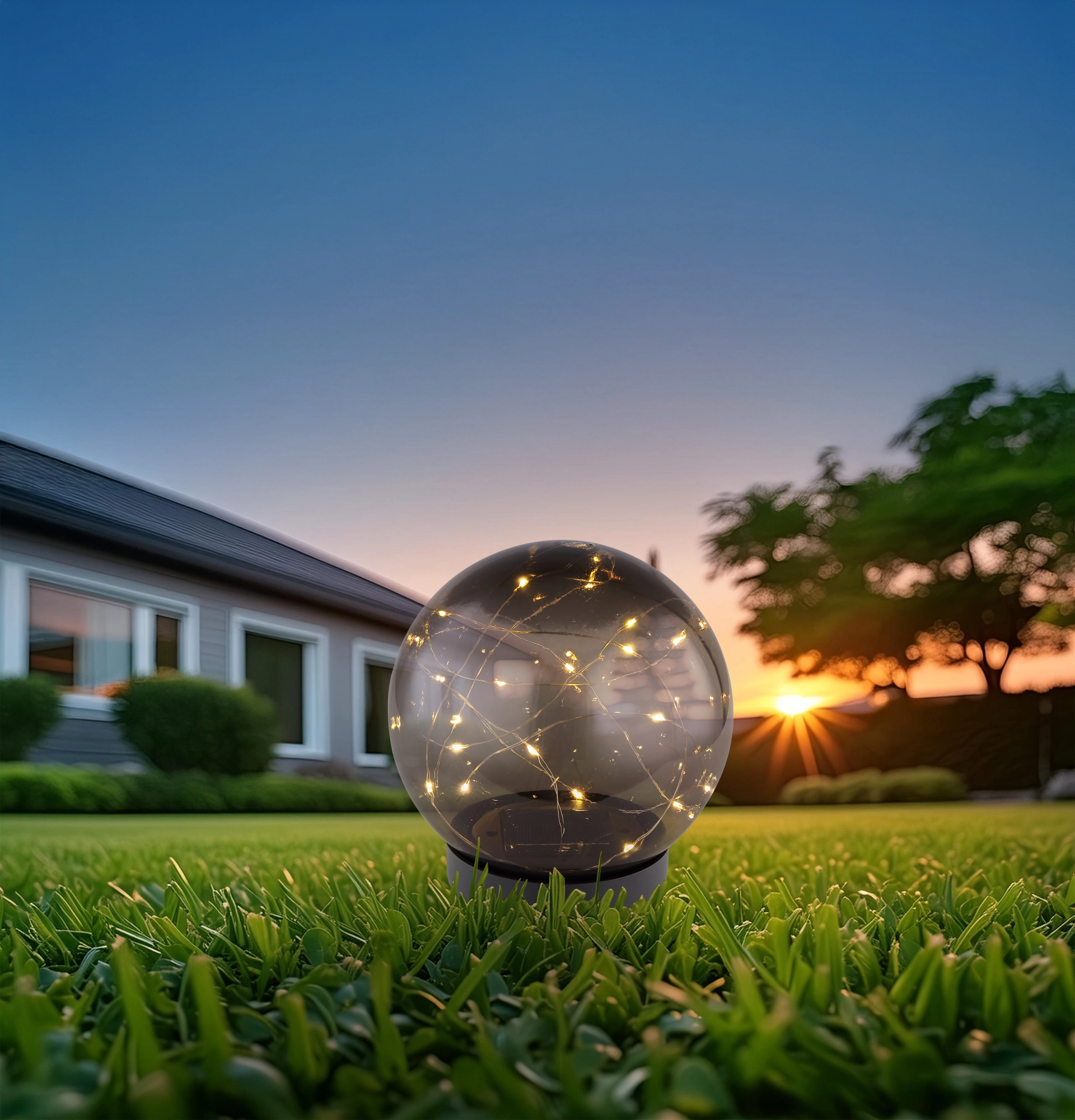 SOLARLEUCHTE KUNSTSTOFF SCHWARZ, 20XLED