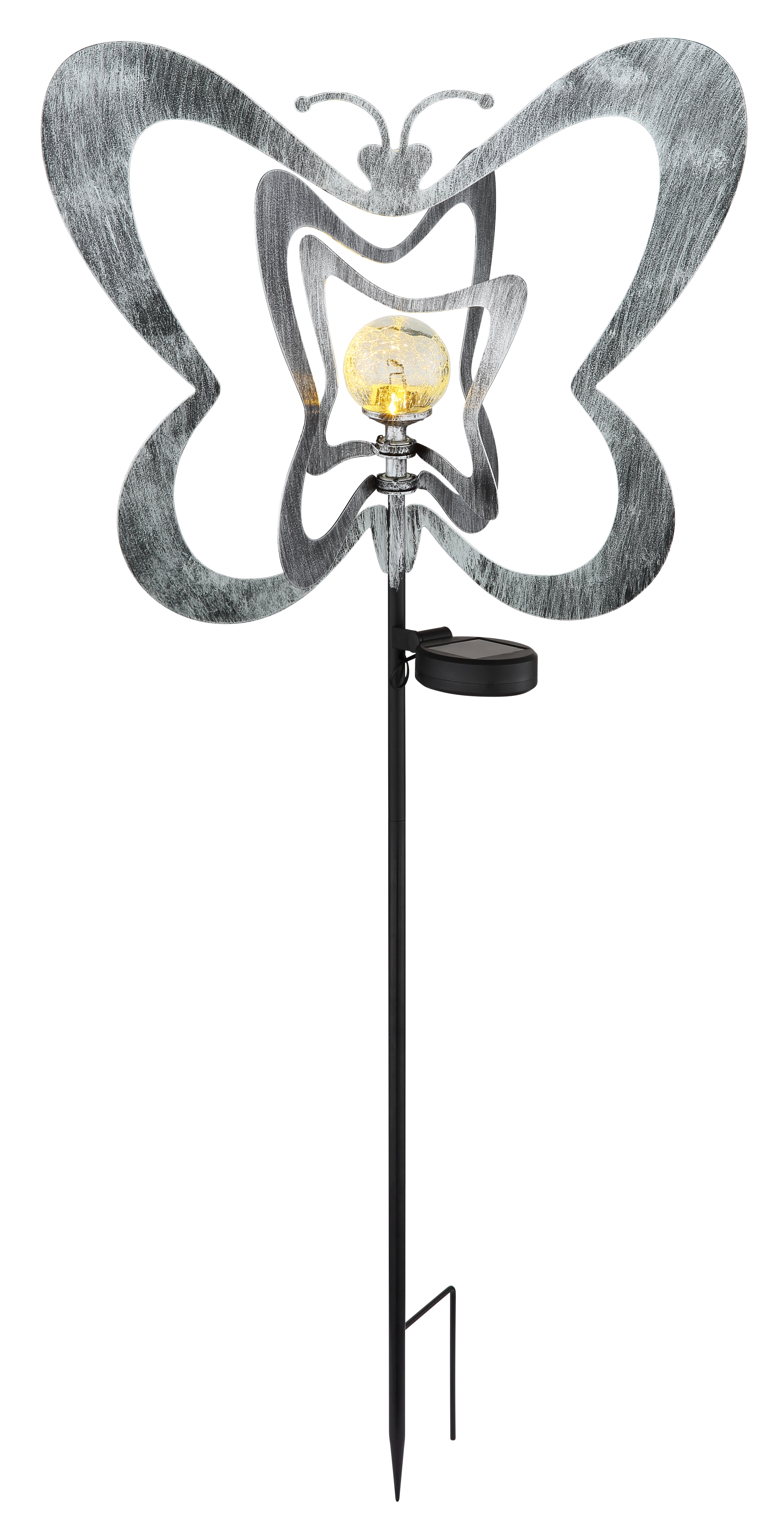 SOLARLEUCHTE METALL SILBERGRAU, 1XLED