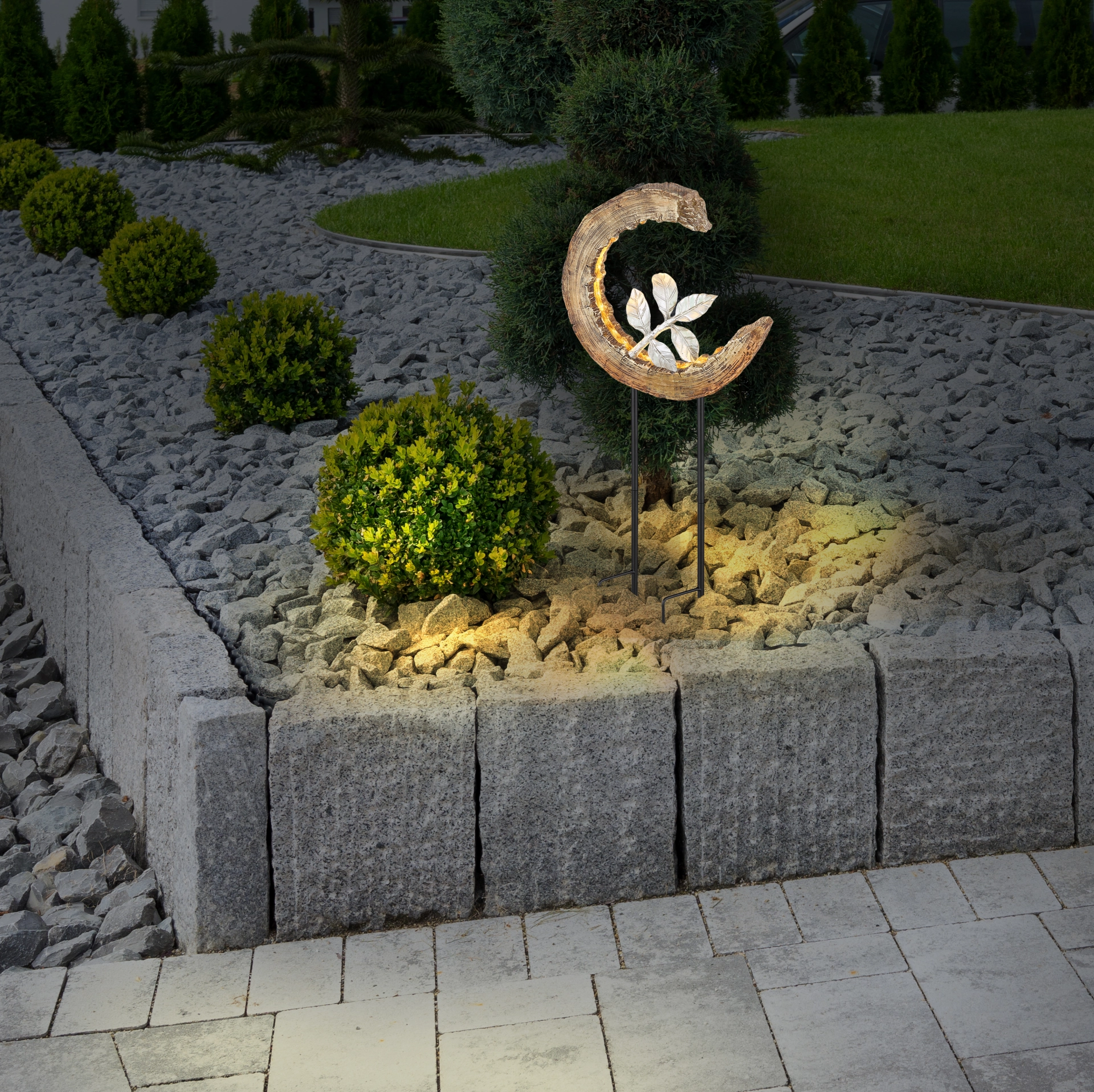 SOLARLEUCHTE KUNSTSTOFF HOLZOPTIK, 24XLED