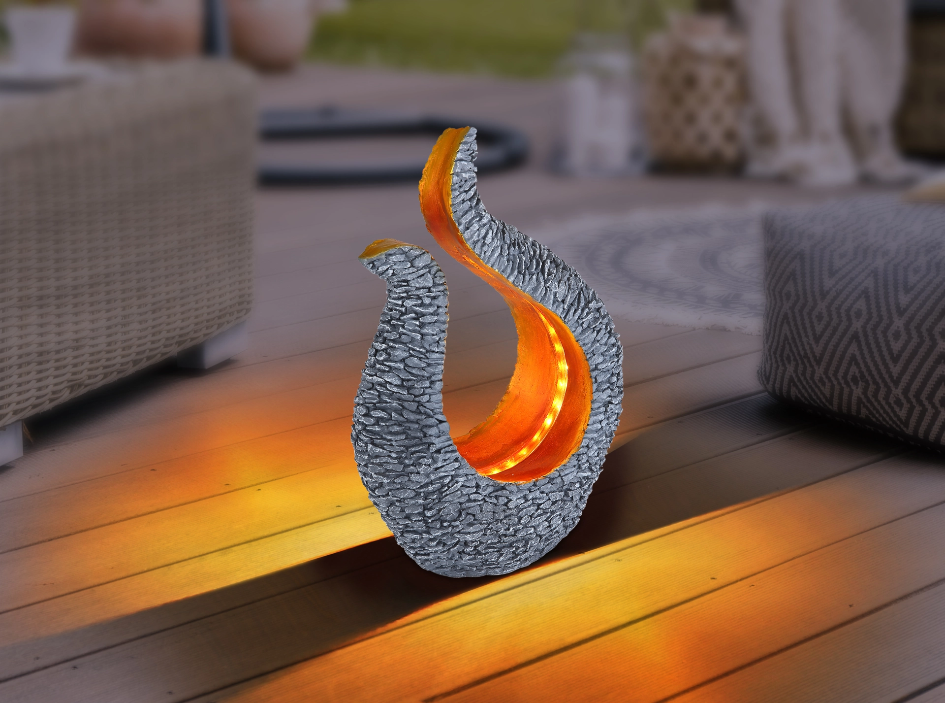 SOLARLEUCHTE KUNSTSTOFF STEINGRAU, 28XLED