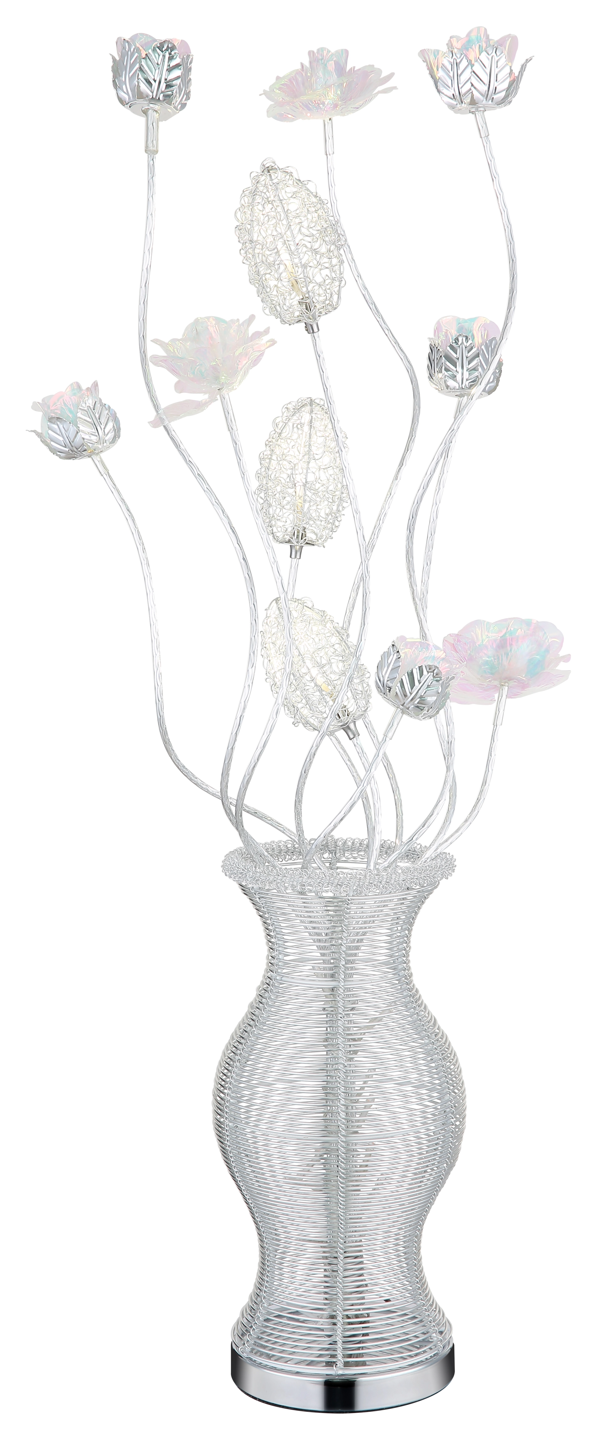 TISCHLEUCHTE ALUMINIUM SILBERFARBEN, 1XRGBW LED