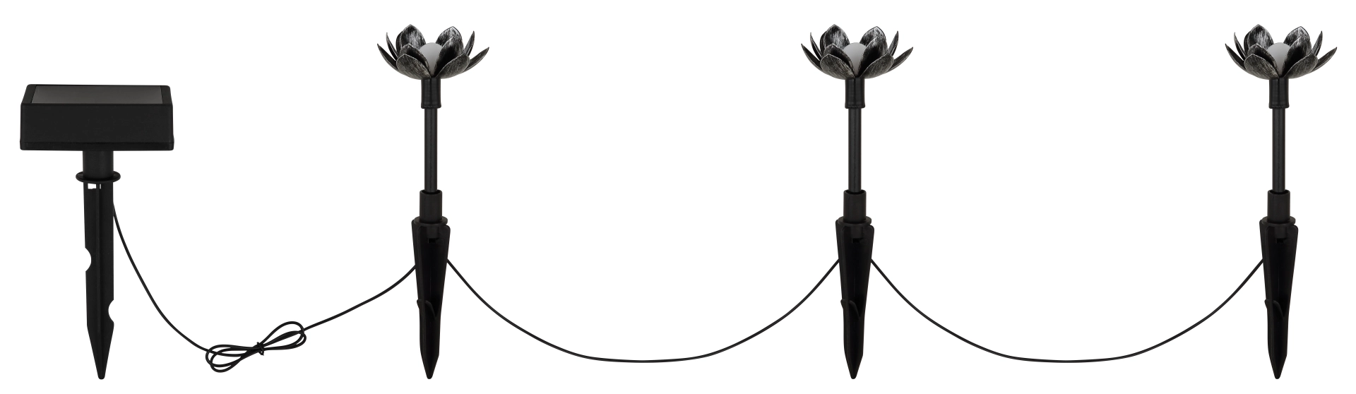 SOLARLEUCHTE METALL SILBERGRAU, 3XLED