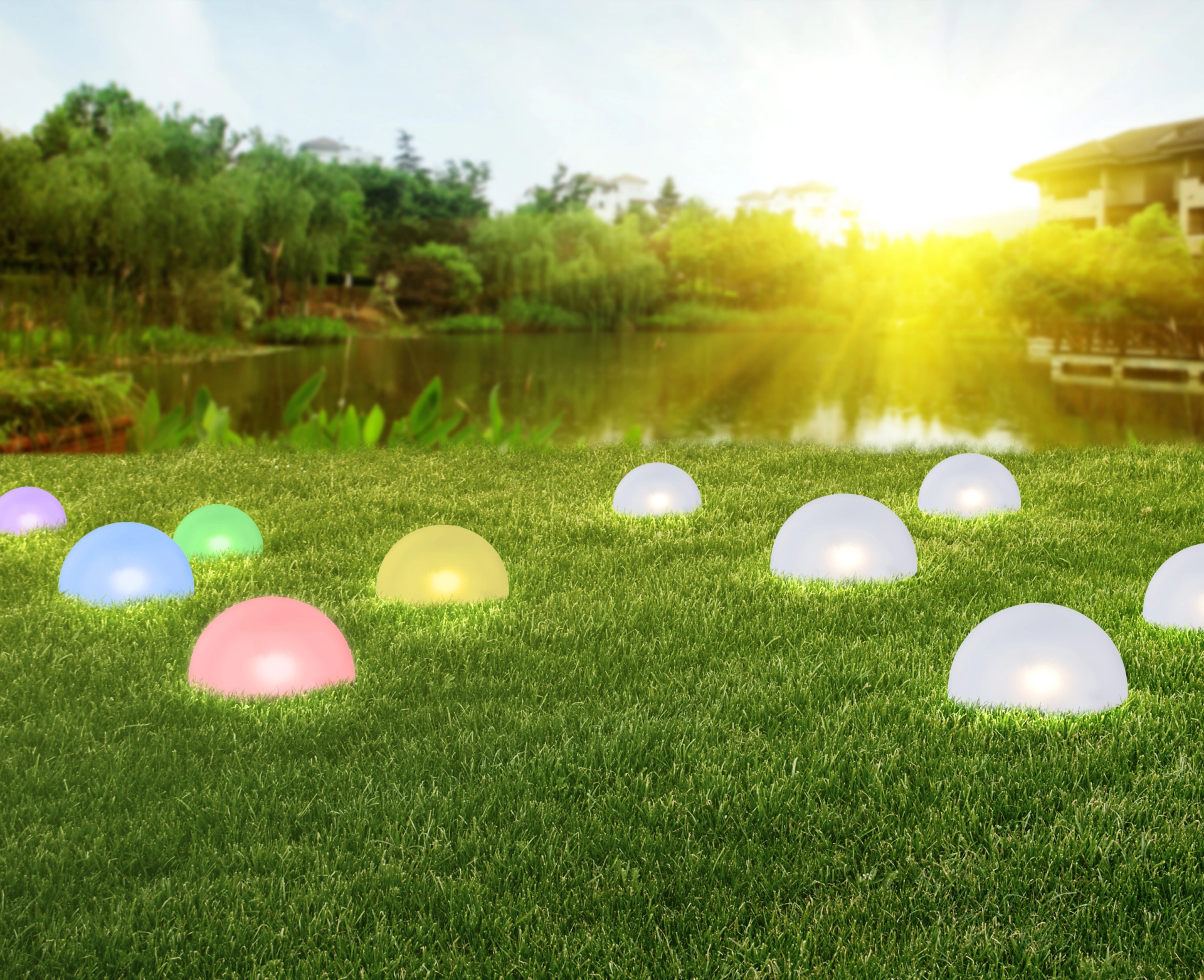 SOLARLEUCHTE KUNSTSTOFF SCHWARZ, 5XRGB LED