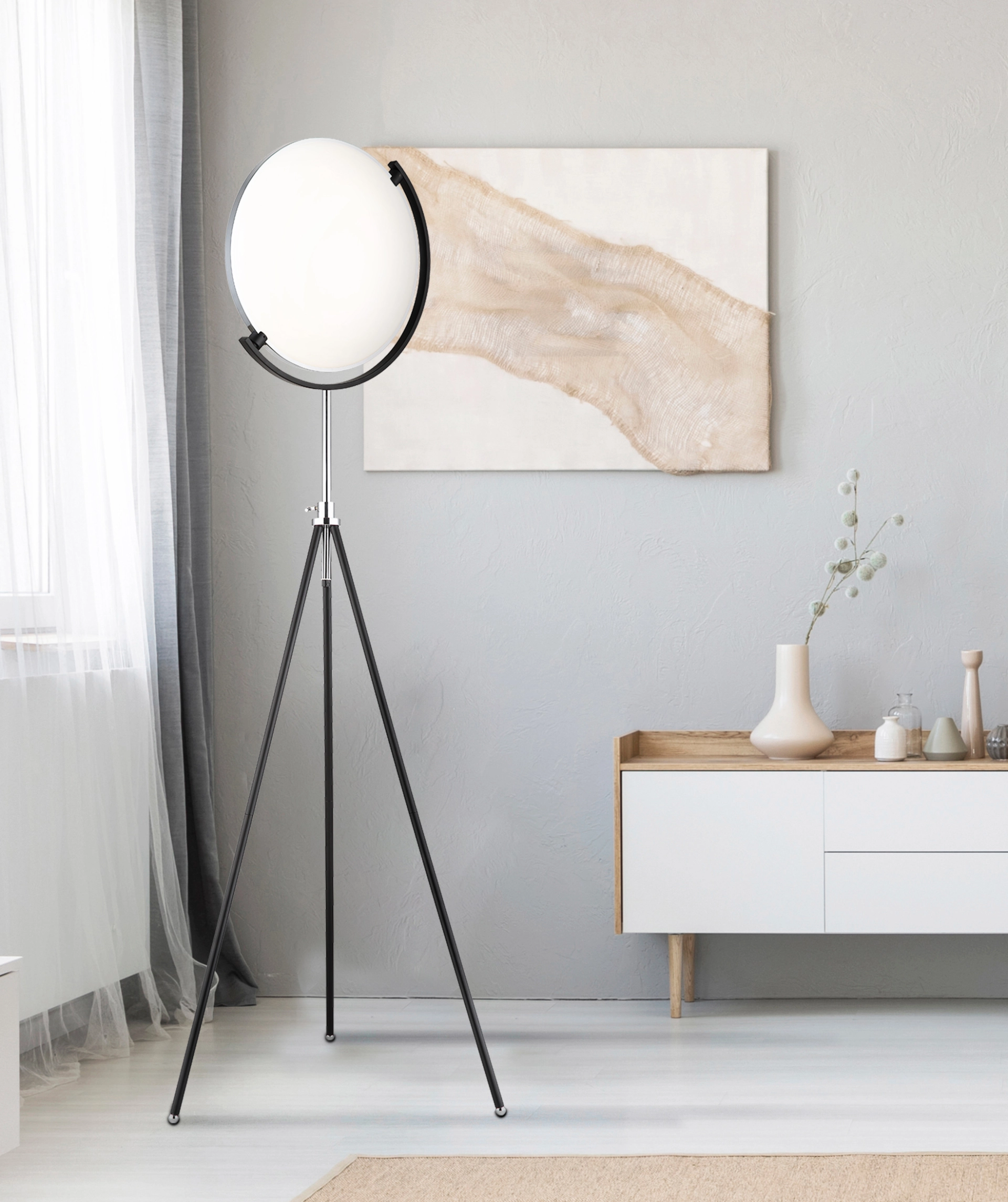 STEHLEUCHTE METALL SCHWARZ MATT, 1XLED