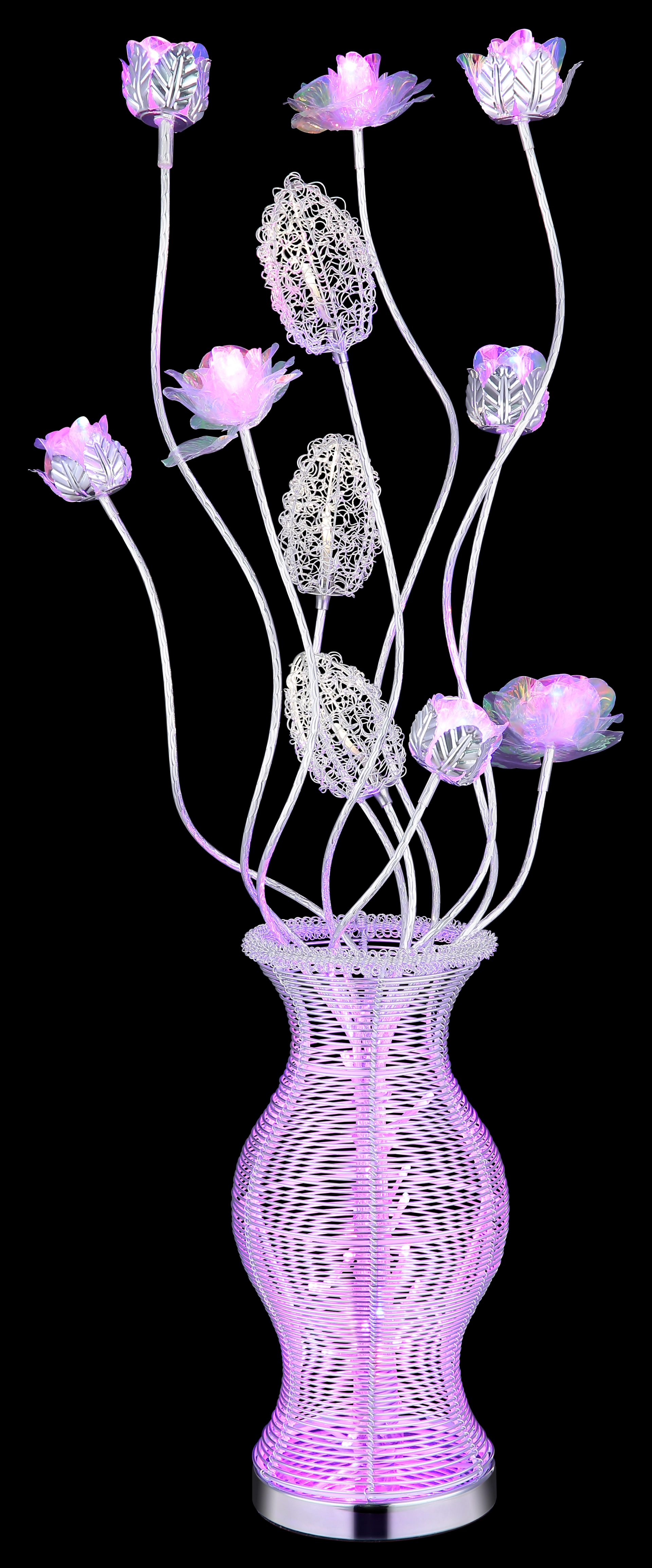 TISCHLEUCHTE ALUMINIUM SILBERFARBEN, 1XRGBW LED