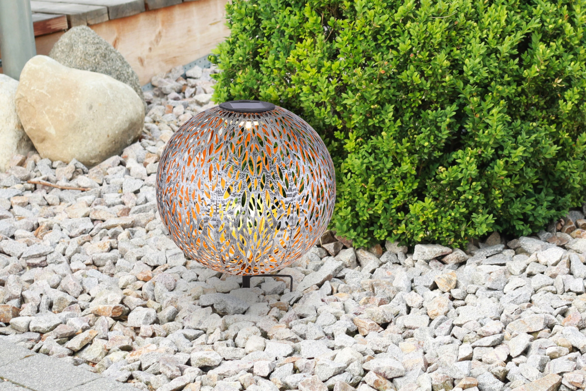 SOLARLEUCHTE METALL SILBERGRAU, 1XLED