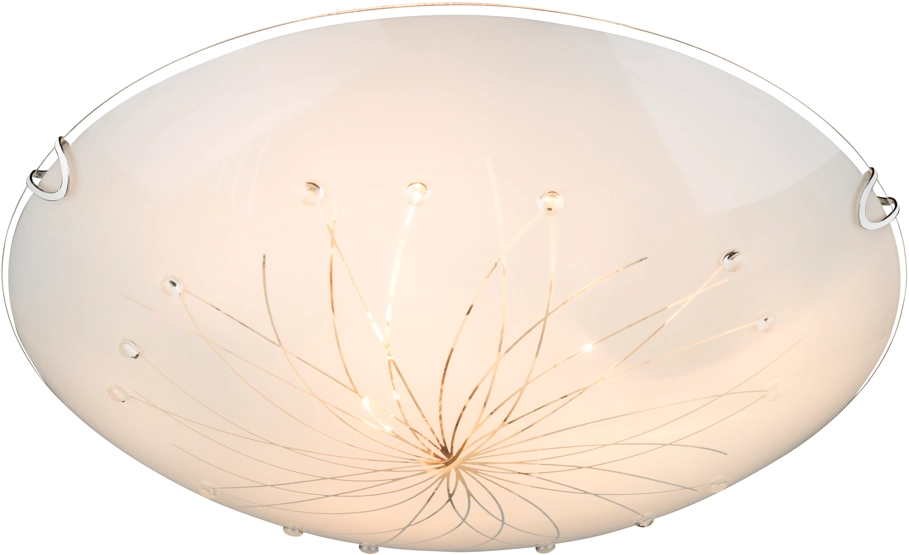 GLAS SATINIERT MIT KLAREN DEKORLINIEN DM: 400MM