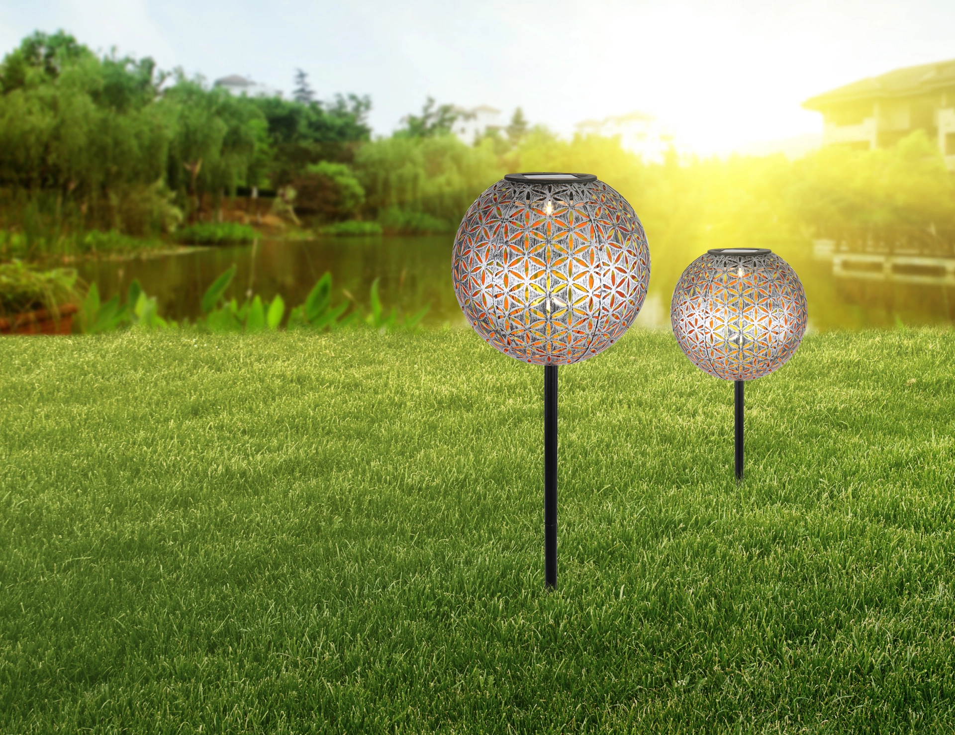 SOLARLEUCHTE METALL SILBERGRAU, 1XLED