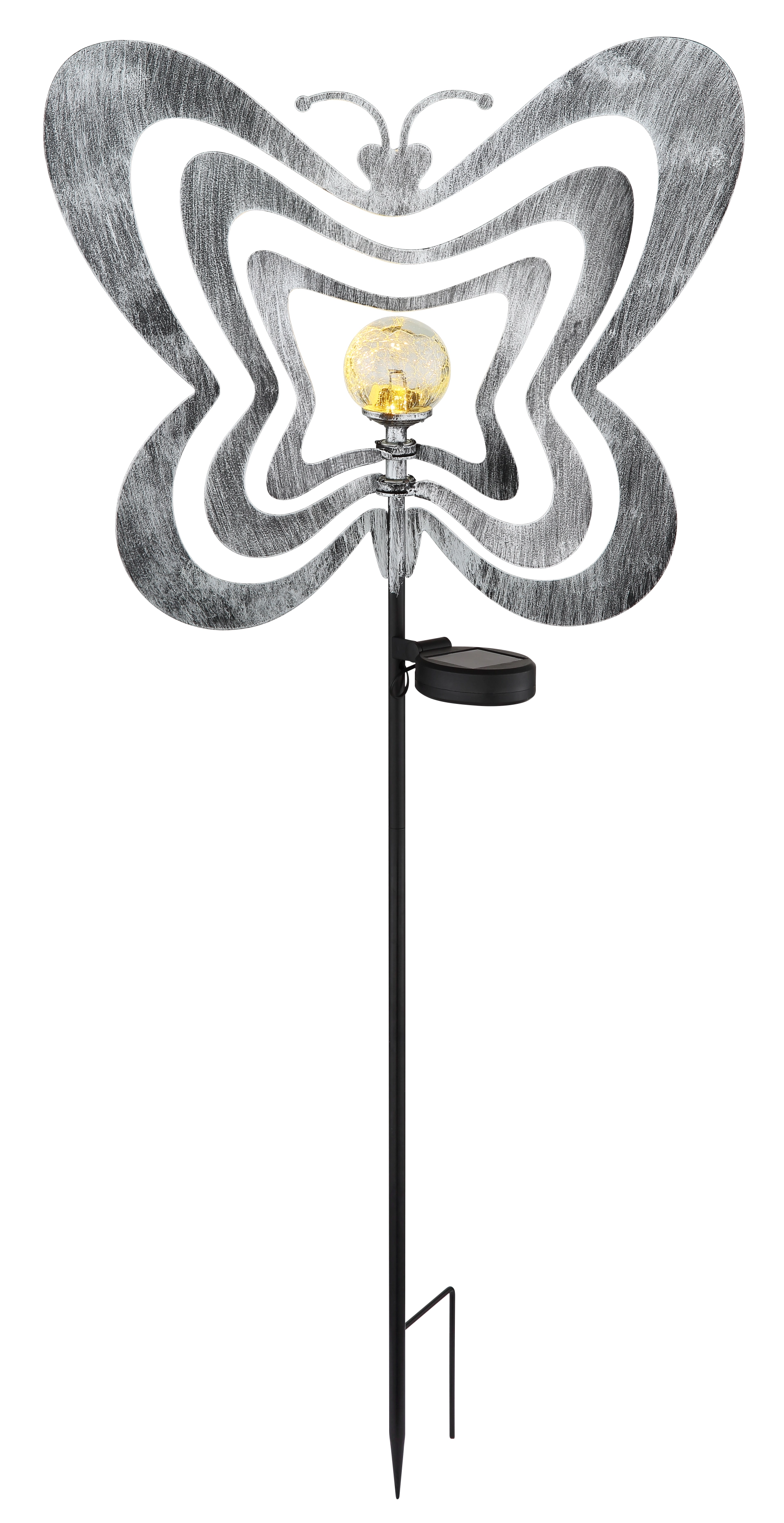 SOLARLEUCHTE METALL SILBERGRAU, 1XLED