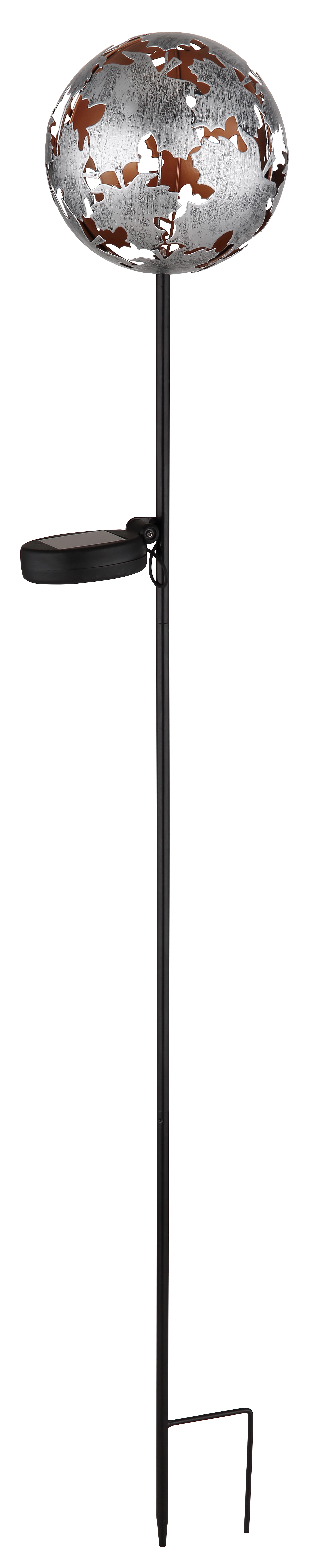 SOLARLEUCHTE METALL SILBERGRAU, 1XLED