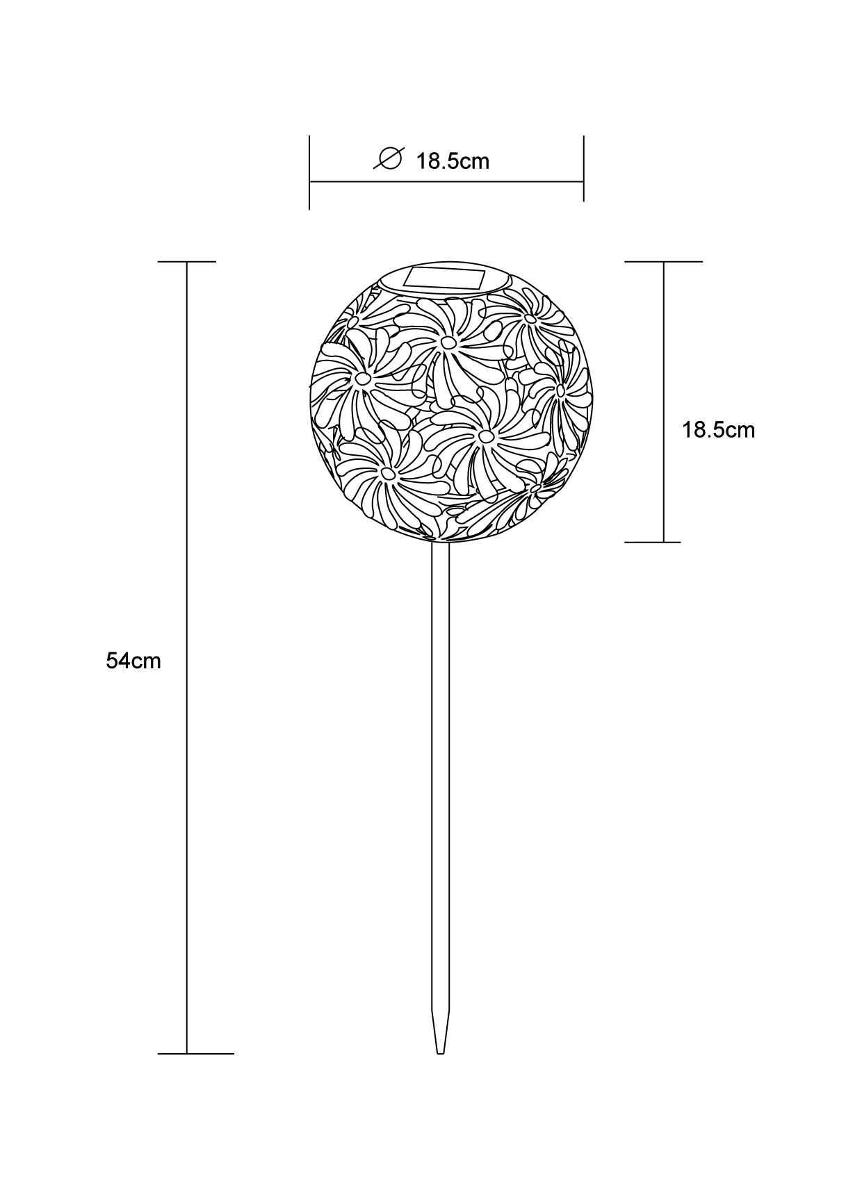 SOLARLEUCHTE METALL SILBERGRAU, 1XLED
