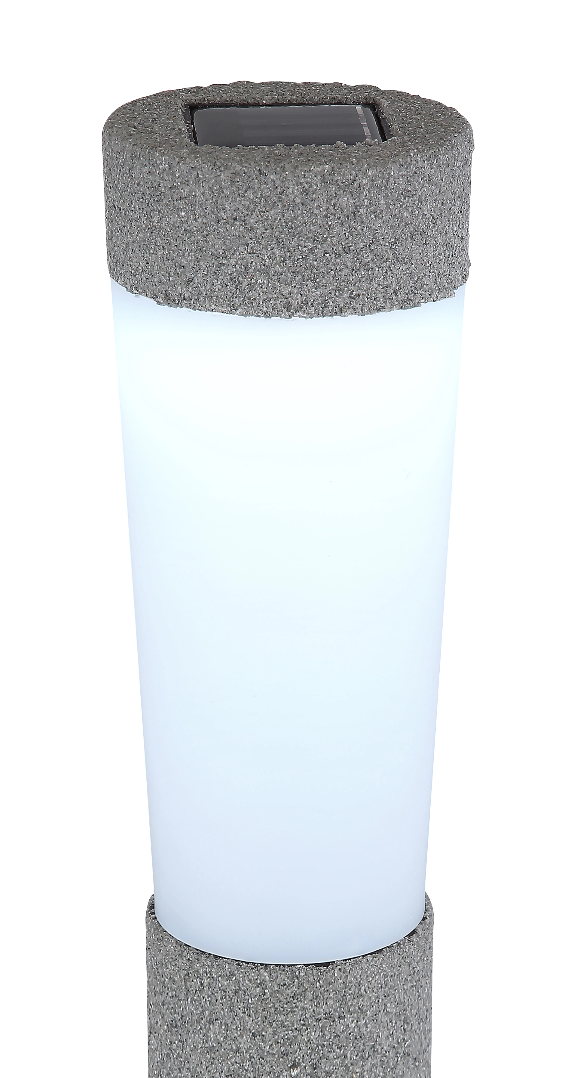 SOLARLEUCHTE KUNSTSTOFF STEINGRAU, 1XLED