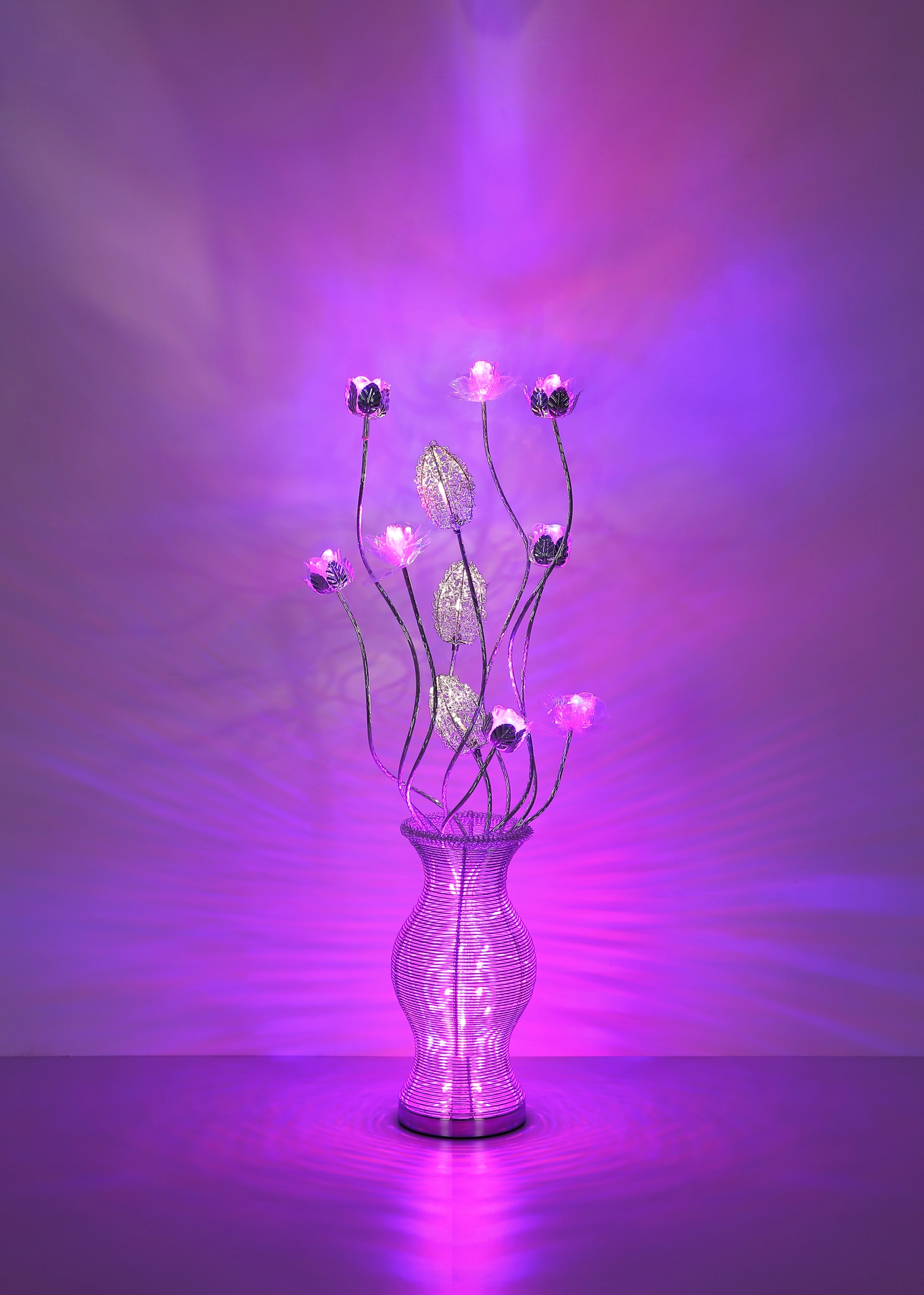 TISCHLEUCHTE ALUMINIUM SILBERFARBEN, 1XRGBW LED