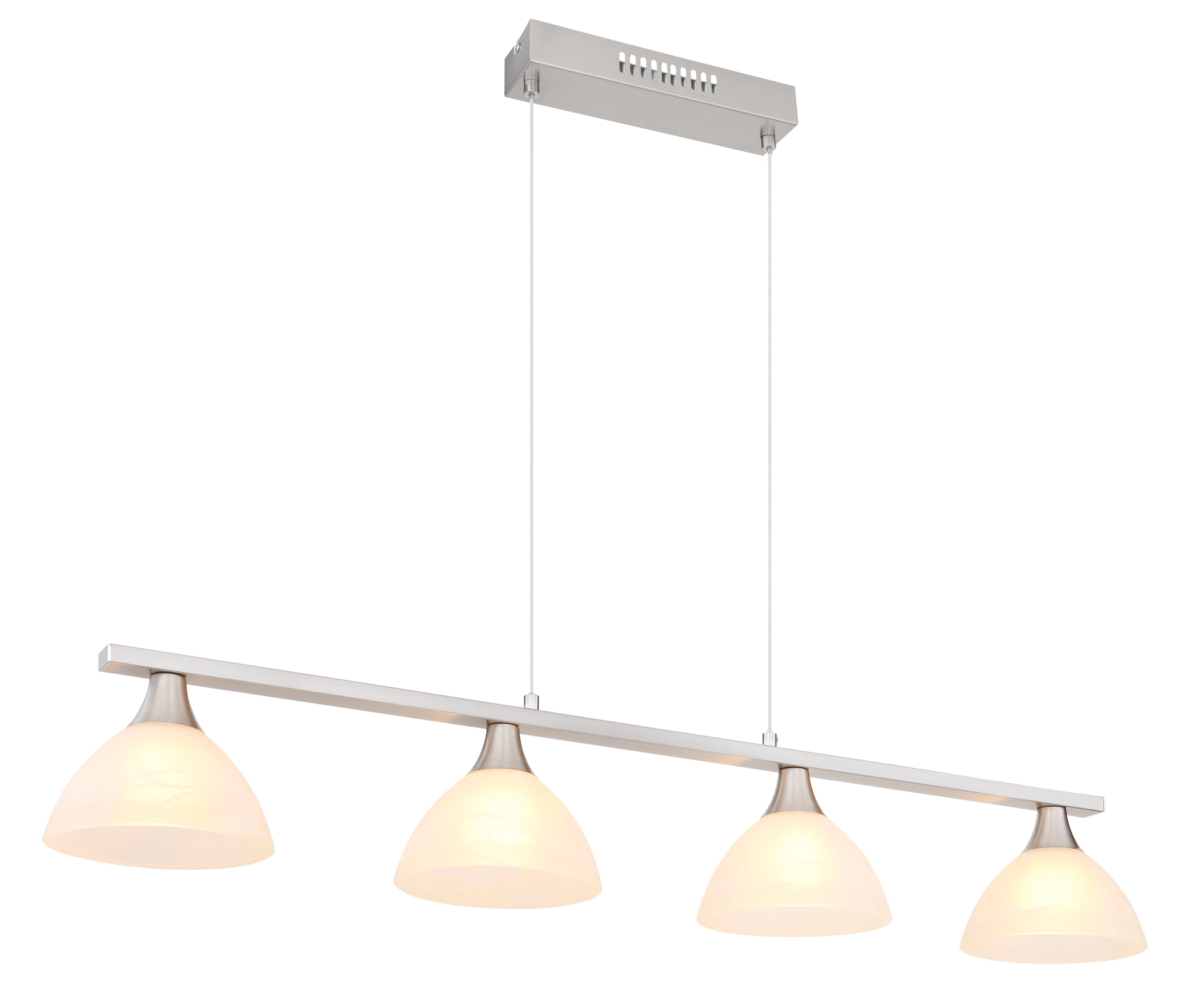 Hängeleuchte - Metall Nickel matt - Glas weiß - 68618-4