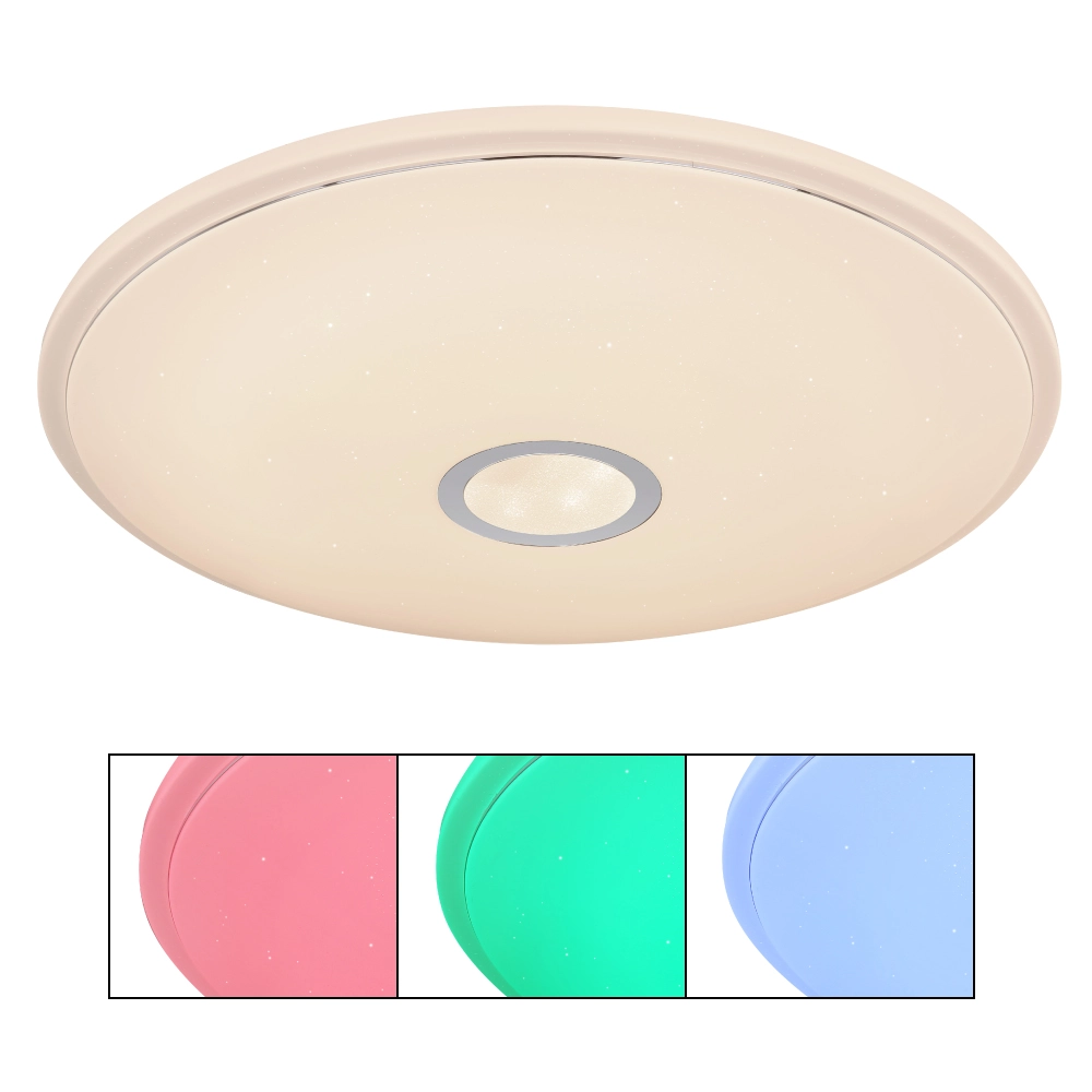 Deckenleuchte - Metall weiß - Acryl opal sparkle - 41386-30RGBSH