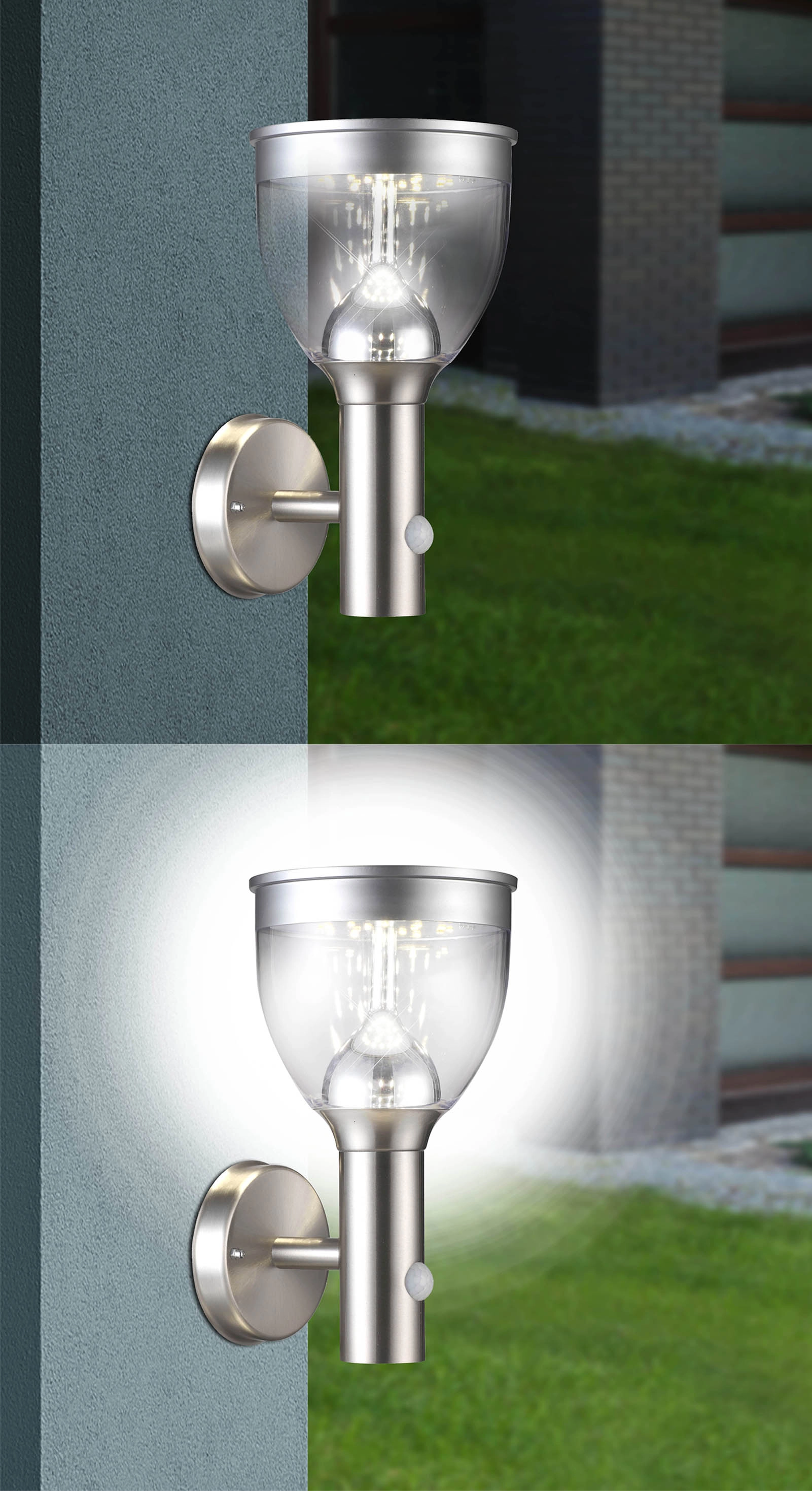 Solarleuchte - Edelstahl - Kunststoff klar - 33435