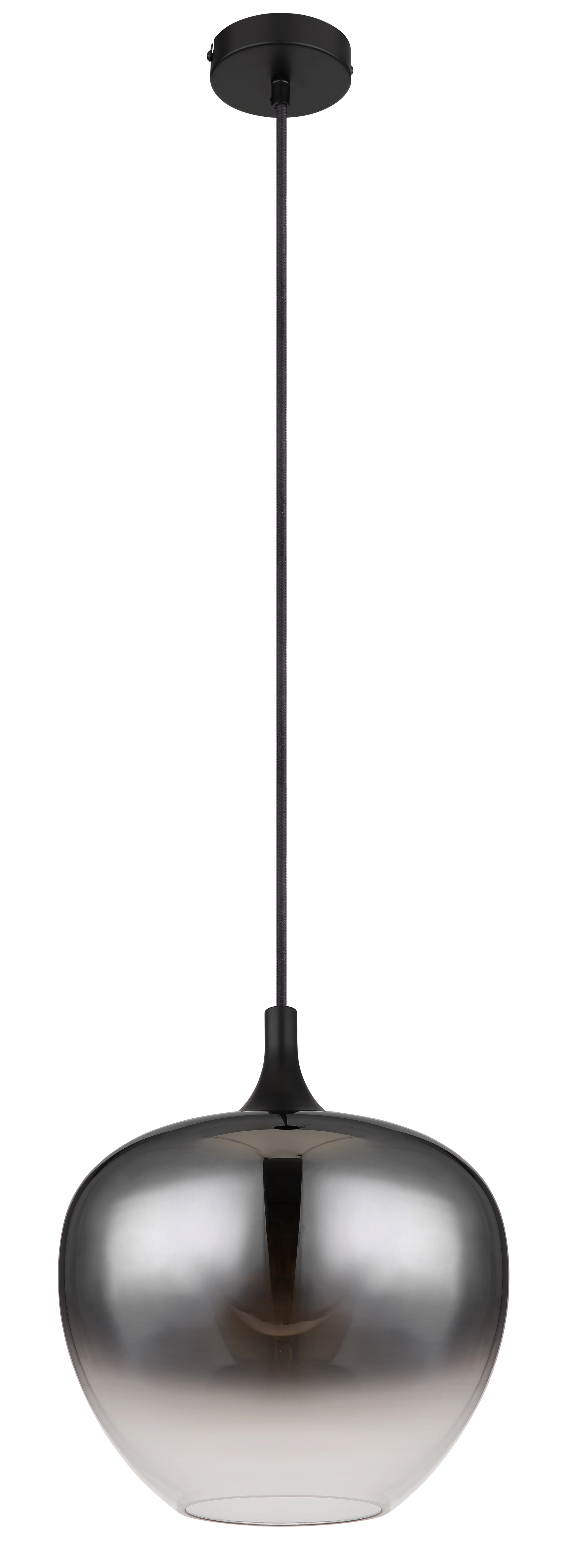 Hängeleuchte - Metall schwarz matt - Glas rauchfarben - 15548H1 