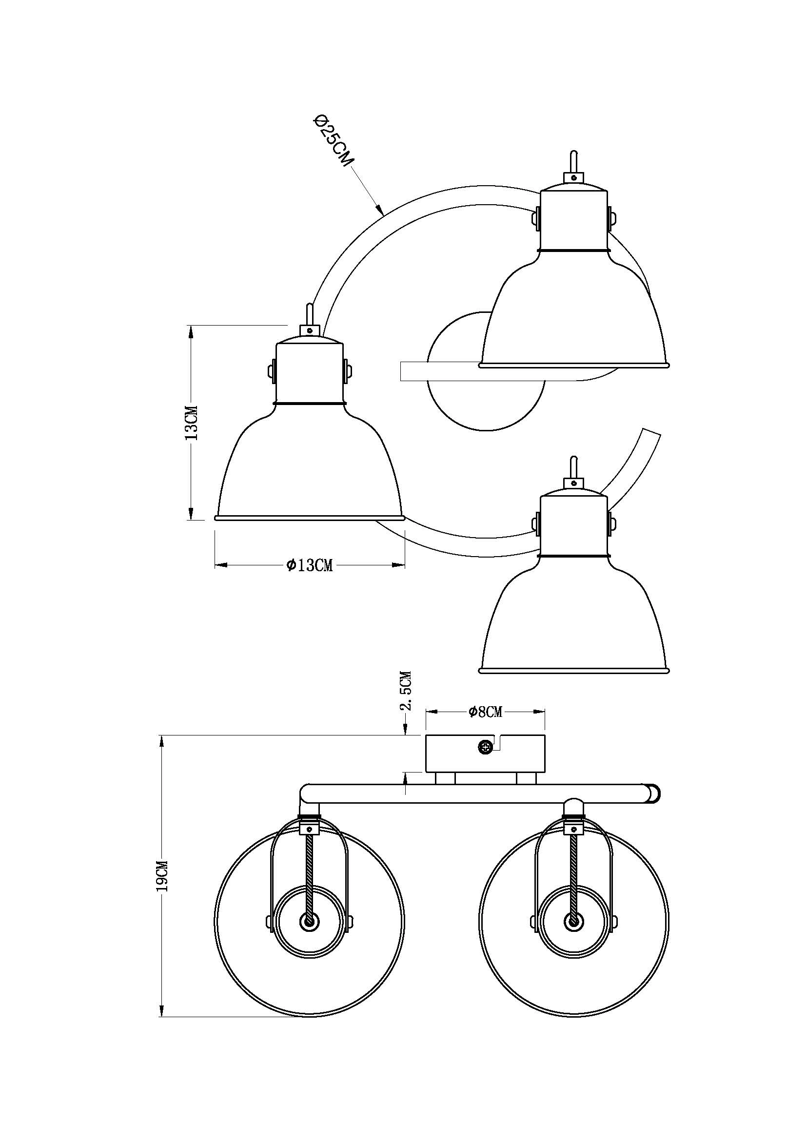 Strahler - Metall schwarz - Metall schwarz - 54655-3
